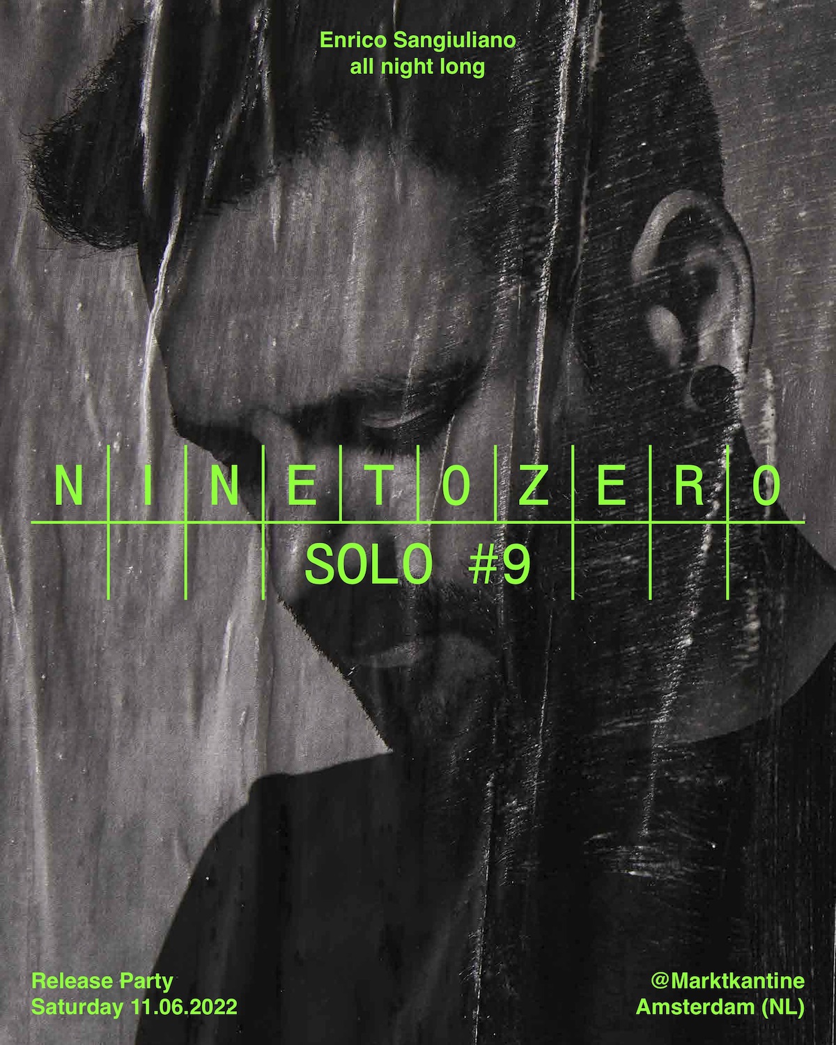 You are currently viewing Enrico Sangiuliano fournit des détails sur le premier événement « NINETOZERO SOLO #9 » qui aura lieu le 11 juin 2022 au Marktkantine à Amsterdam