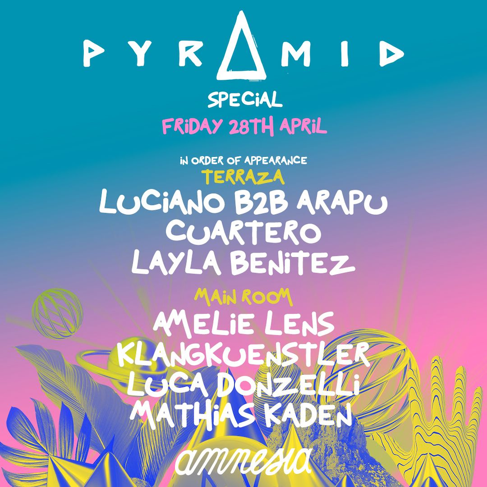 You are currently viewing Amnesia Ibiza annonce une soirée spéciale Pyramid pour sa première fête de la saison 2023 avec Luciano et Arapu, Amelie Lens et d’autres artistes