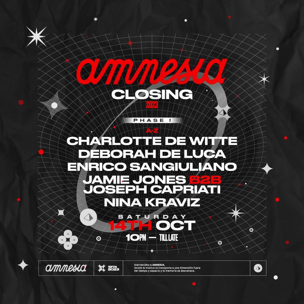 You are currently viewing L’Amnesia Ibiza annonce les premiers noms pour sa soirée de clôture, le 14 octobre 2023