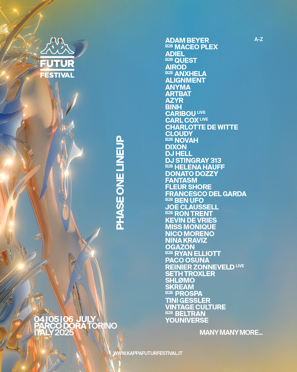 You are currently viewing Kappa FuturFestival annonce sa première vague d’artistes pour son édition 2025, du 4 au 6 juillet, avec Carl Cox, Charlotte de Witte, Nina Kraviz, Dixon, DJ Stingray 313 B2B Helena Hauff, Donato Dozzy et bien plus