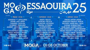 Lire la suite à propos de l’article Le Festival MOGA Essaouira dévoile la programmation complète pour sa sixième édition 2025, du 1 au 5 octobre, avec Apollonia, Bedouin, DJ Tennis, Folamour, Magda, Priku, YAYA et bien d’autres