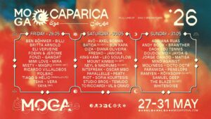 Lire la suite à propos de l’article MOGA Caparica, du 27 mai au 31 mai 2026 à Lisbonne, annonce une 6ème édition unique en dévoilant son programme complet et un lineup d&rsquo;exception avec Axel Boman, DJ Tennis, Ben Böhmer, Mind Against, Ricardo Villalobos, Röyksopp (DJ Set), Octo Octa, Jayda G, Mount Kimbie, Paramida, Brazther, TSHA et bien d&rsquo;autres