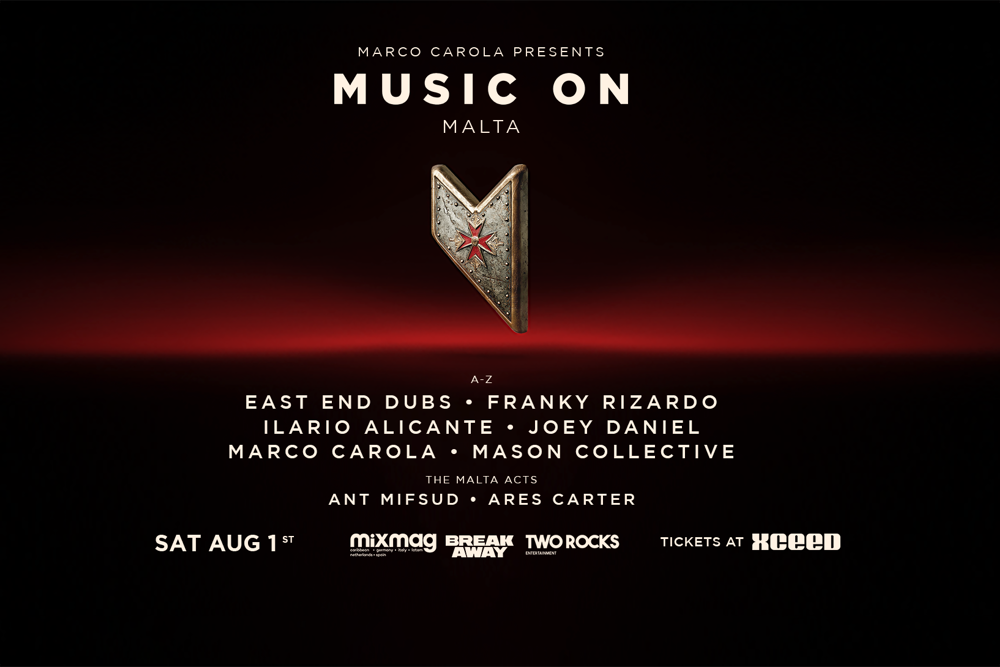 Lire la suite à propos de l’article Music On Malta dévoile la programmation complète de sa première édition sur l&rsquo;archipel, le 1er Août 2026, avec East End Dubs, Franky Rizardo, Ilario Alicante, Marco Carola et bien d’autres