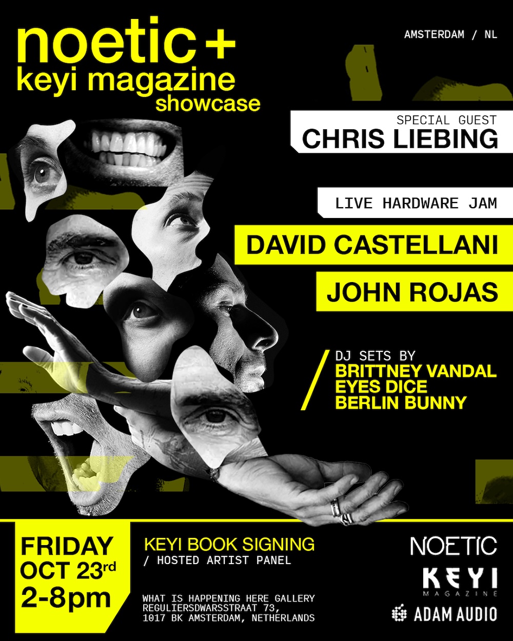 Lire la suite à propos de l’article Noetic x KEYI Mag accueillent le Special Guest Chris Liebing pour leur showcase à l&rsquo;ADE, le 23 octobre 2026, avec David Castellani, John Rojas, Brittney
