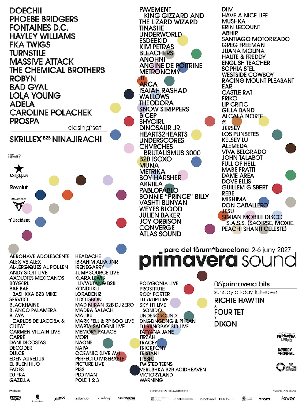 You are currently viewing Primavera Sound Barcelona célèbre son 25e anniversaire, du 3 au 5 juin 2027, et dévoile une programmation électrisante avec The Chemical Brothers, Skrillex, Ninajirachi, Prospa, Richie Hawtin, Four Tet, Dixon, Underworld et bien d&rsquo;autres encore