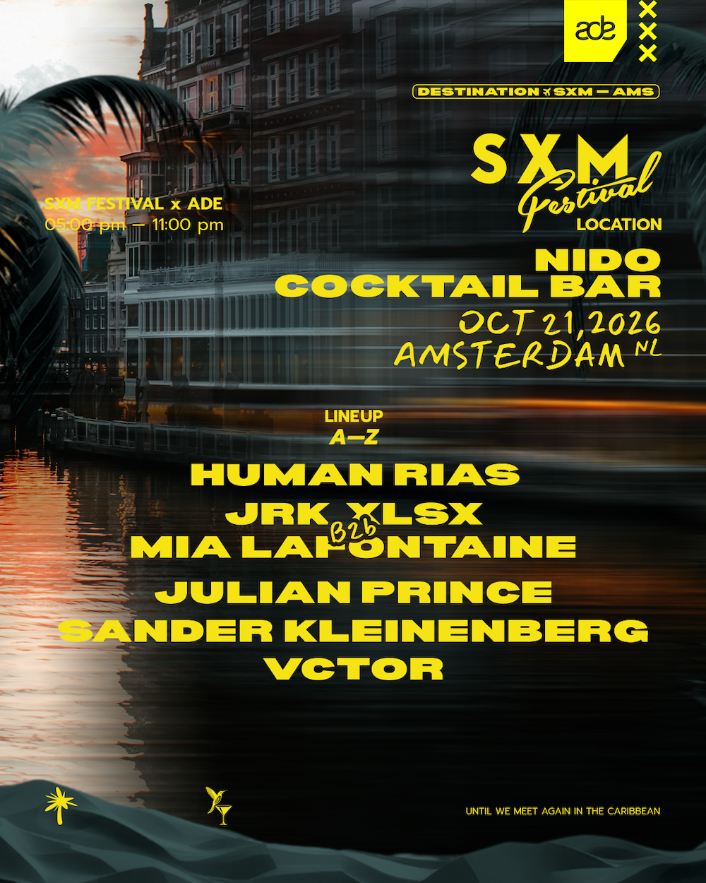 You are currently viewing SXM Festival annonce deux soirées lors de l&rsquo;ADE, le 21 octobre 2026, en prévision de son 10e anniversaire en 2027